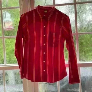 Eddie Bauer Women’s Medium Button Down Striped Long Sleeve
